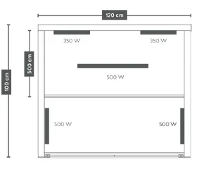 Infracrvena sauna Sanotechnik Ruby 2 - dimenzije