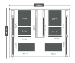 Infracrvena sauna Sanotechnik Carbon 2 - dimenzije