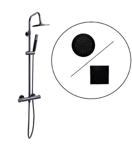 Tuš set BLACK termostatski s armaturom i odabranom glavom