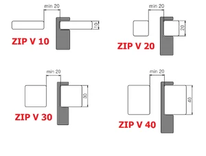 Terma vješalica ZIP V - dimenzije