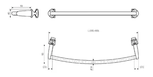 Terma držač BASIC zaobljeni - dimenzije