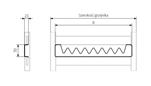 Terma Vivo Happy SHARK - tehnička skica
