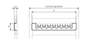 Terma Vivo Happy RABBIT - tehnična skica
