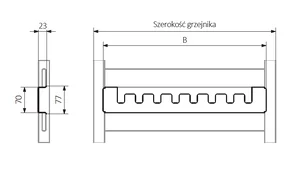 Terma Vivo Happy HIPPO - tehnička skica