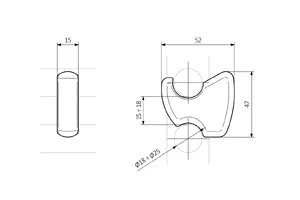 Terma vješalica YO - tehnička skica