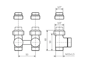 Tehnička skica set donji (RAVNI ventil)