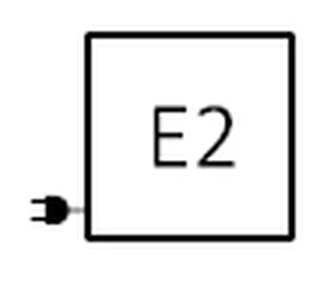 Terma po mjeri, priključak E2 - samo za električni grijač, sa strane lijevo