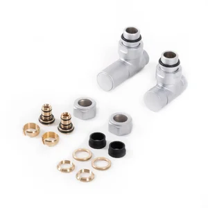 Set Terma DESIGN radijatorskih ventila, klasični kutne izvedbe, saten