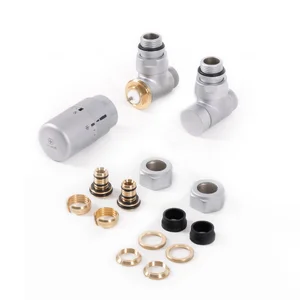 Set Terma DESIGN radijatorskih ventila, termostatski kutne izvedbe, saten