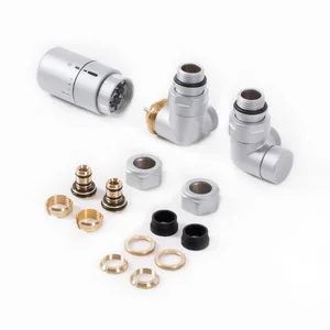 Set Terma DESIGN radijatorskih ventila 3-osni term., kutna DESNA izvedba, saten