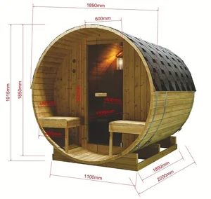Vanjska finska sauna Sanotechnik Bergen, dimenzije