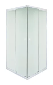Pravokotna tuš kabina Sanotechnik B8090M, bela z mat steklom