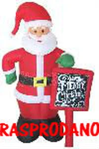 Figura za napuhavanje - Djed Božićnjak s pločom 180 i LED osvjetljenjem