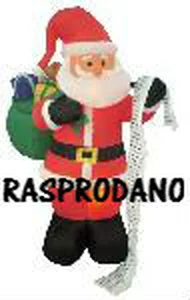 Figura za napuhavanje - Djed Božićnjak s vrećom 180 i LED osvjetljenjem