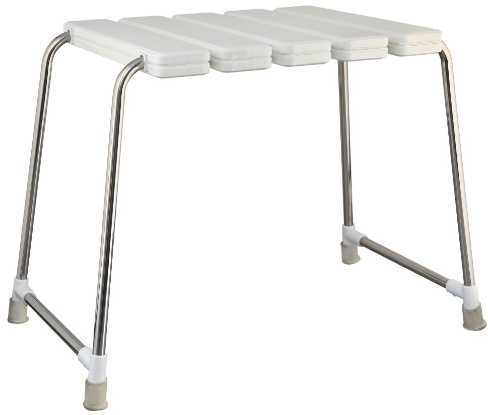 Tuš stolica Sanotechnik, bijela, pravokutna