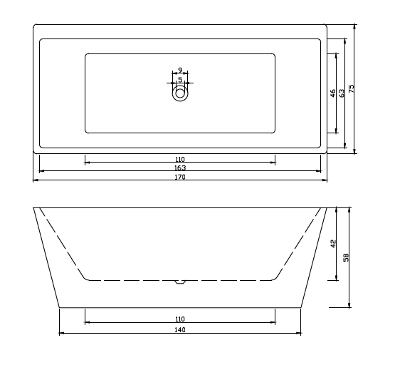 Sanotechnik samostojeća kada za kupanje Style