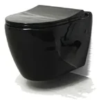 Sanotechnik UNO WC školjka, viseća, RIMLESS bez roba s SLIM soft close daskom, crna