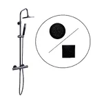 Sanotechnik tuš set BLACK s termostatskom armaturom i okruglom glavom