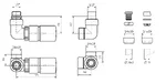 Tehnička skica - 3-osni termostatski (kutni LIJEVI set)