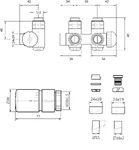 Tehnička skica donji+G termostatski (KUTNI DESNI)