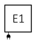 Terma po mjeri, priključak E1 - samo za električni grijač, dolje lijevo