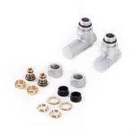 Set Terma DESIGN radijatorskih ventila, klasični kutne izvedbe, saten