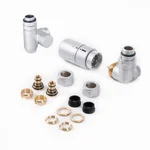 Set Terma DESIGN radijatorskih ventila, 3-osni term.+grijač, kutna DESNA izvedba, saten