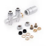 Set Terma DESIGN radijatorski ventil, donji term., ravna LIJEVA izvedba, saten