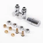 Set Terma DESIGN radijatorski ventil, donji, RAVNA izvedba, krom