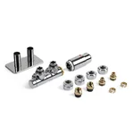 Set AllInOne Terma DESIGN radiatorski ventil, spodnji term., kotna DESNA izvedba, krom